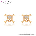 29760 xuping últimos diseños venta caliente cráneo forma de oro pendiente del perno prisionero del diamante